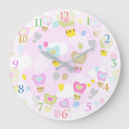 Luftballong Rosa Clock Stor Klocka