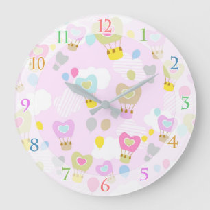 Luftballong Rosa Clock Stor Klocka