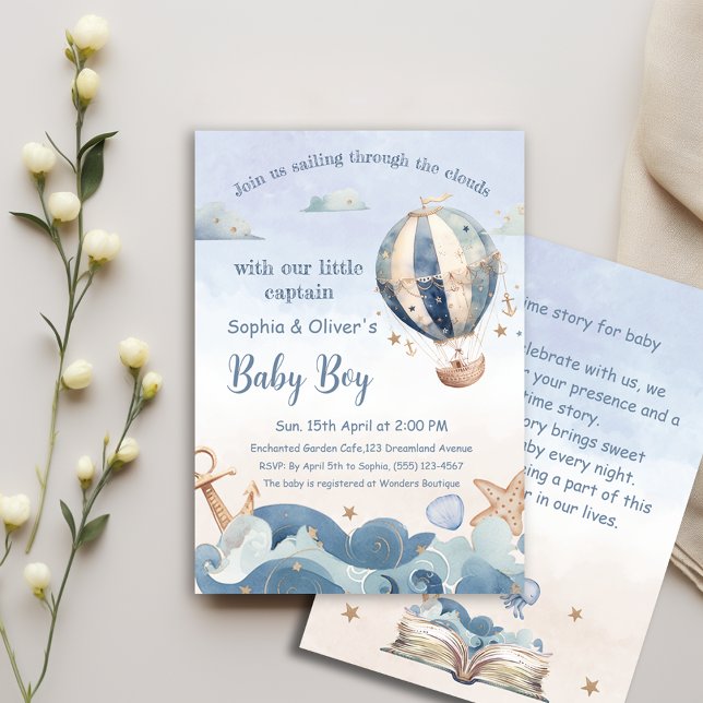 Luftballong Sea Vågar Boy Baby Shower Bokar Inbjudningar (Skapare uppladdad)
