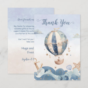 Luftballong Sea Vågar Boy Baby Shower Tack Kort