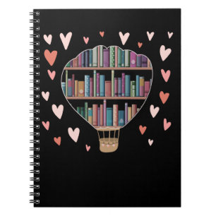 Luftballong Shape Bok Älskare Bibliotek Anteckningsbok
