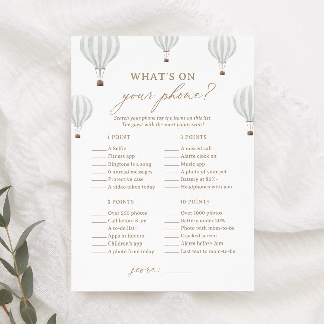 Luftballong Shower What's on Your Mobil Game Inbjudningar (Skapare uppladdad)