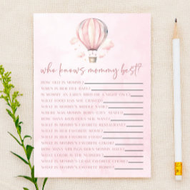 Luftballong som känner till Mamma Baby Shower-spel