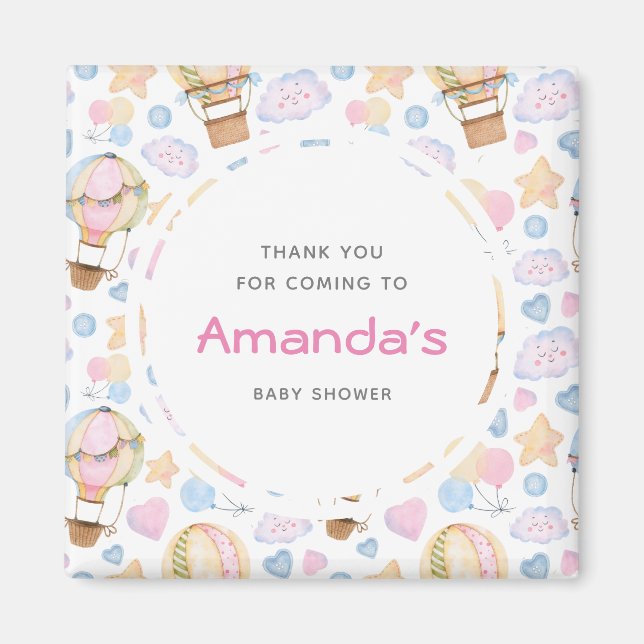 Luftballong Storfärgad Mönster-förmån för vattenfä Magnet (Framsidan)