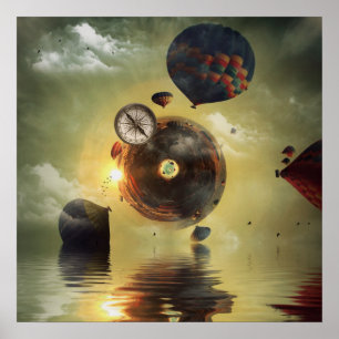 Luftballong svarta hål vorttex poster