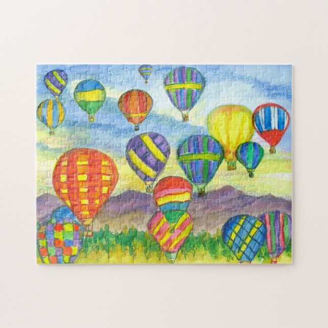 Luftballong Tävling Desert Mountaines Sunrise Pussel (Horisontell)