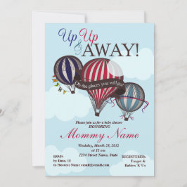 Luftballong upp upp & Away duschinbjudan Inbjudningar
