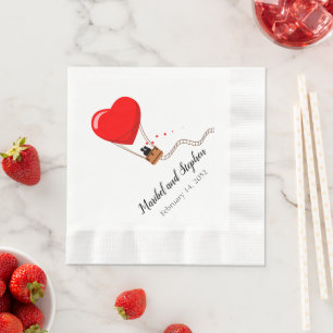 Luftballong Valentindagen Bröllop Napkins Pappersservett