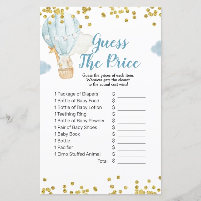 Luftballong Vattenfärg gissa prist spel (Framsida)