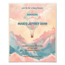 Luftballong Vattenfärgsbabyskor Fototryck