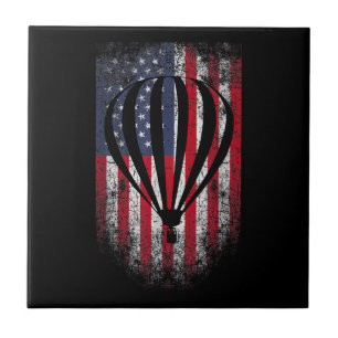 Luftballong Vintage USA flagga Kakelplatta