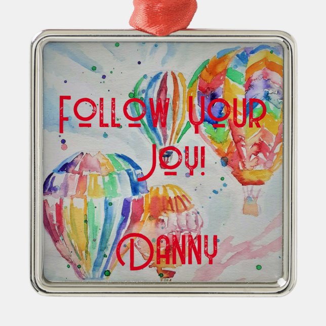 Luftballong Watercolor Barn Namn Dekoration (Framsidan)