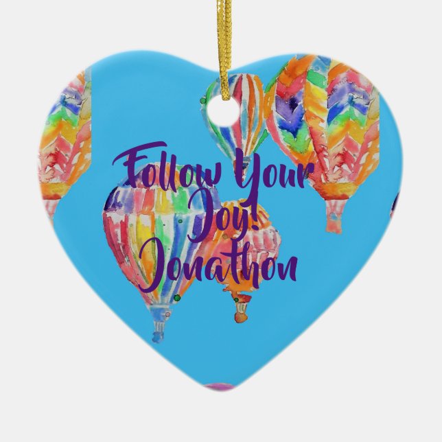 Luftballong Watercolor Barn Namn Dekoration (Framsidan)