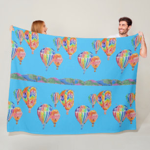 Luftballong Watercolor Boys Ull Large Matta Fleecefilt