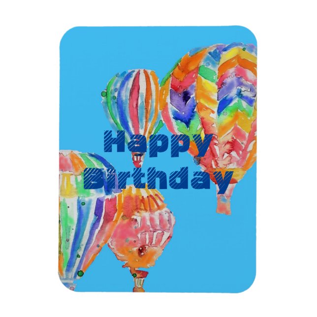 Luftballong Watercolor manar Birthday Magnet (Vertikal)