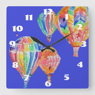 Luftballong Watercolor Nursery Barn rum Fyrkantig Klocka