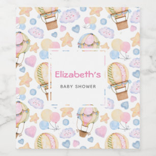 Luftballong Whimsical Baby Shower Vinflaska Etikett
