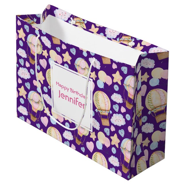 Luftballong Whimsique Watercolor Mönster (Framsidan Vinklad)