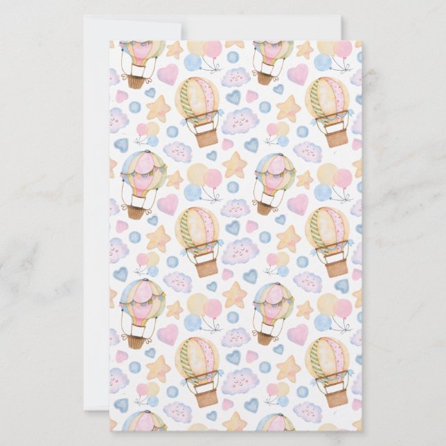 Luftballong Whimsique Watercolor Mönster (Framsida)