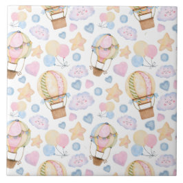 Luftballong Whimsique Watercolor Mönster Kakelplatta