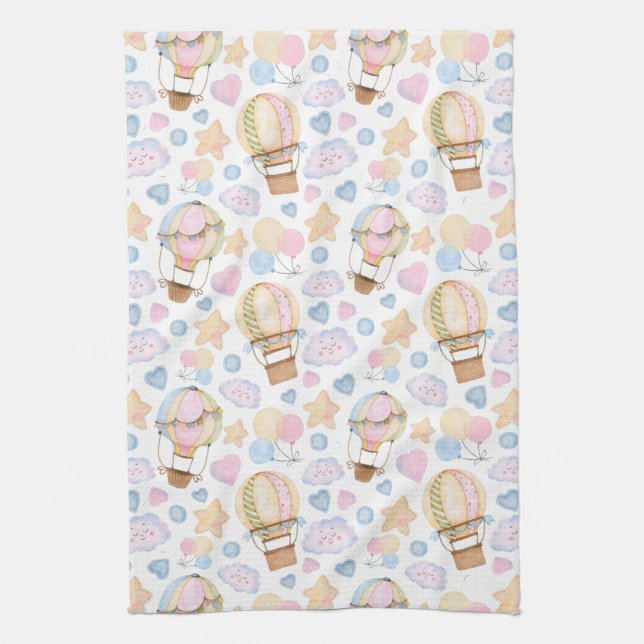 Luftballong Whimsique Watercolor Mönster Kökshandduk (Vertikal)