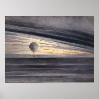 Luftballong Zénith vid Sunrise eller Sunset Paris Poster