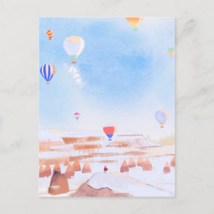 Luftballongen Cappadocia, vackert landskap Vykort