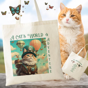 Luftballongen Cats World Äventyr Steampunk Tygkasse