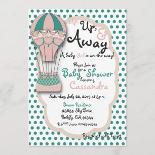Luftballongen Coral & Mint Babydusch Inbjudningar