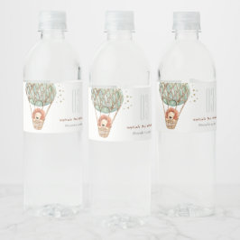 Luftballongen Eco Grönt Lejonare Barns födelsedag Vattenflaskor Etikett