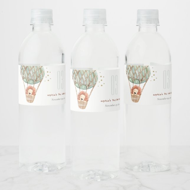 Luftballongen Eco Grönt Lejonare Barns födelsedag Vattenflaskor Etikett (Flaskor)