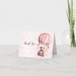 Luftballongen för Rosa Nalle är vacker Tack Kort