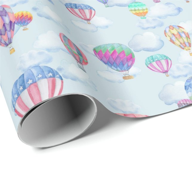 Luftballongen för vattenfärg i Himlar Presentpapper (Rullad Hörn)