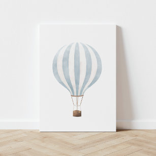 Luftballongen vintage blå vattenfärg canvastryck