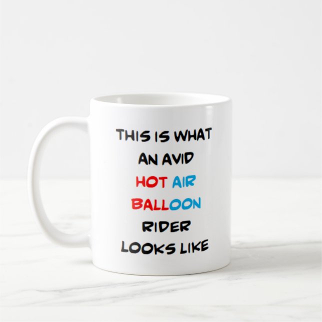 luftballongens förare, levande kaffemugg (Vänster)