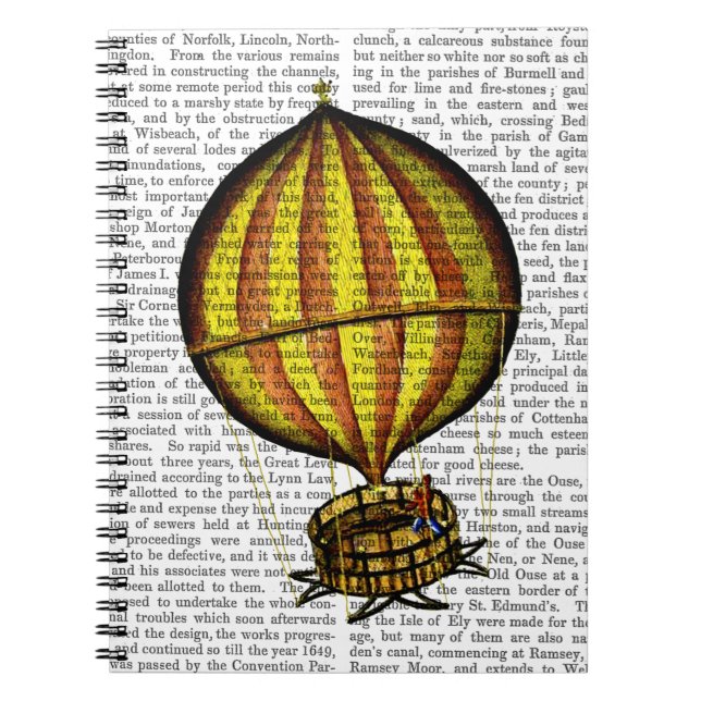Luftballongens Gult och Röd Anteckningsbok Med Spiral (Framsidan)