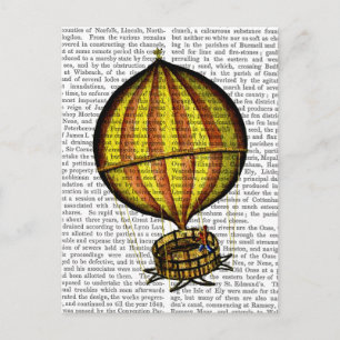 Luftballongens Gult och Röd Vykort