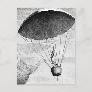 luftballongens Vintage 1800-talet Vykort