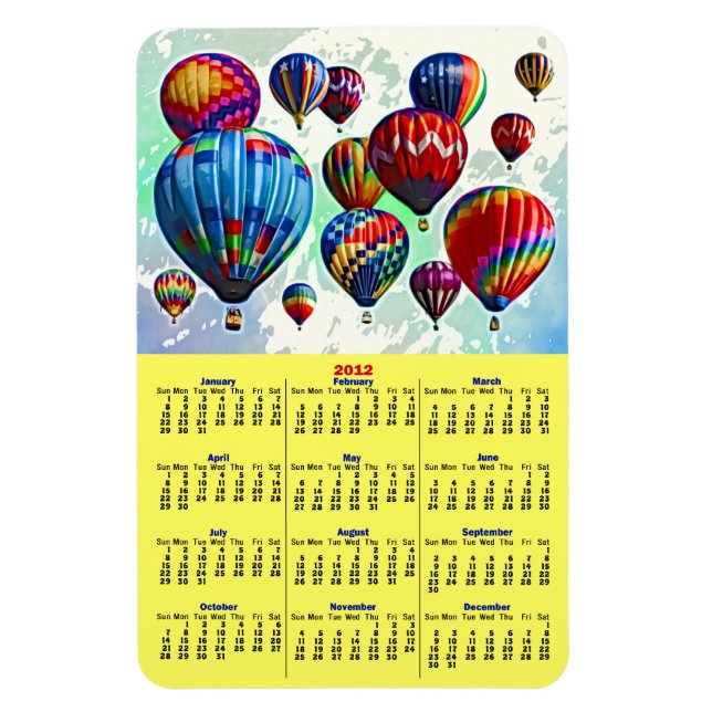 Luftballonger 2012 - kalender magnet (Vertikal)