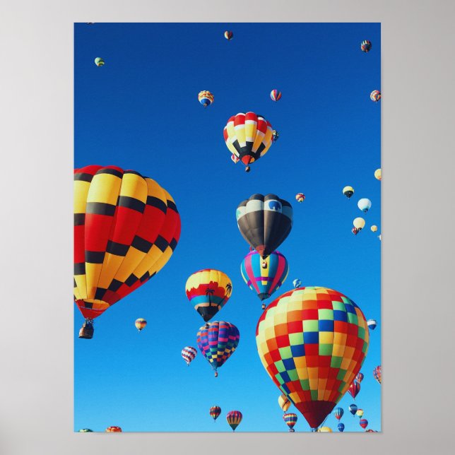 Luftballonger Albuquerque NM Blå himmel Poster (Framsidan)