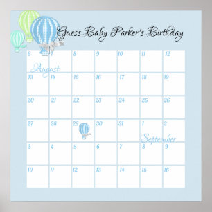 Luftballonger, gissa Baby förfallodatum Poster