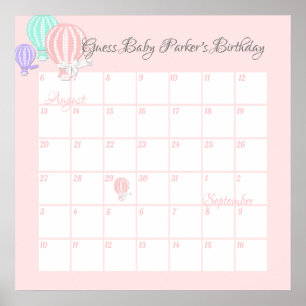 Luftballonger, gissar att Baby förfallodatum Poste Poster