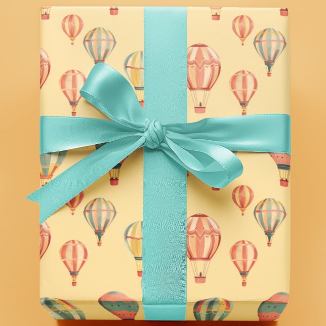 Luftballonger Gult Baby Shower Presentpapper (Skapare uppladdad)