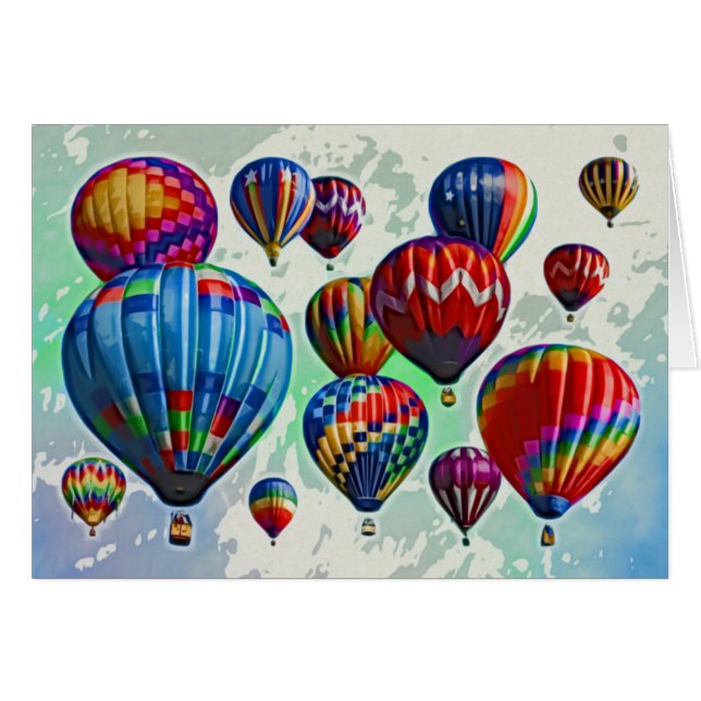 Luftballonger Hälsningskort (Framsidan Horizontal)