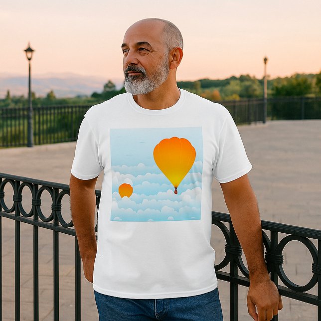Luftballonger i moln som distribuerar T-Shirt (Skapare uppladdad)