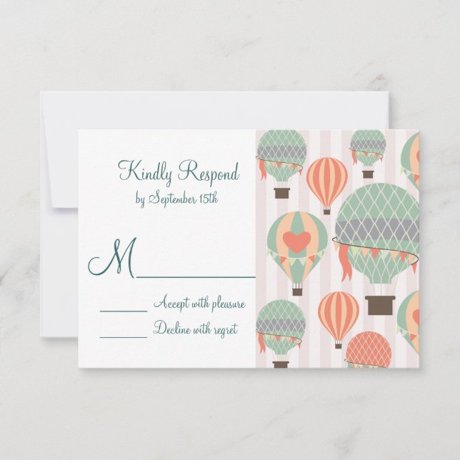 Luftballonger med Hearts-Bröllop OSA Kort (Framsida)