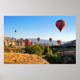 Luftballonger över Cappadocia Poster