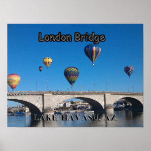 Luftballonger över London Bridge Poster
