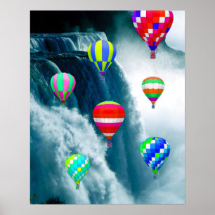Luftballonger över Niagara Falls Poster
