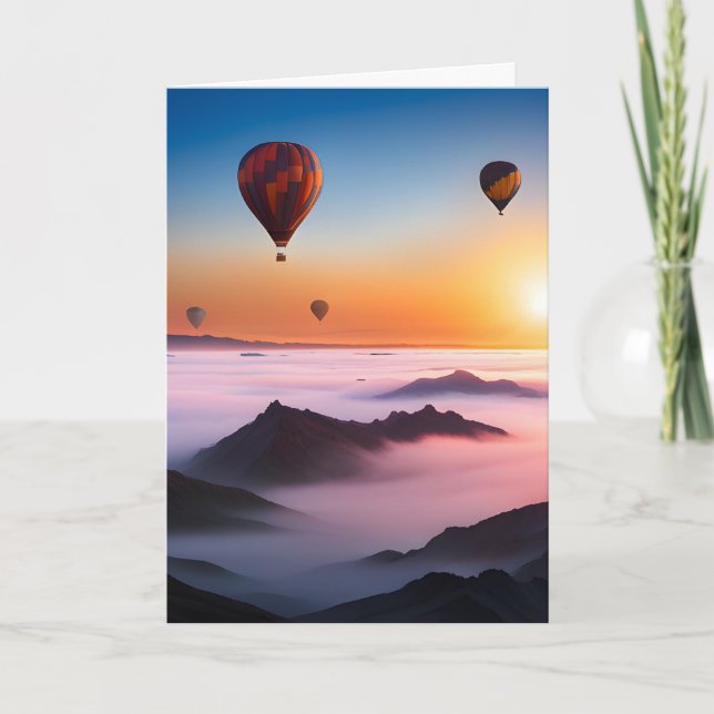 Luftballonger på Morgondagens födelsedag Kort (Framsida)
